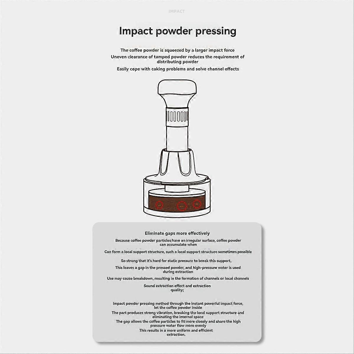 Espresso Tamper Constant Force Impact Powder Thread Coffee Distributor Leveler Tool Coffee Hand Tool 53MM