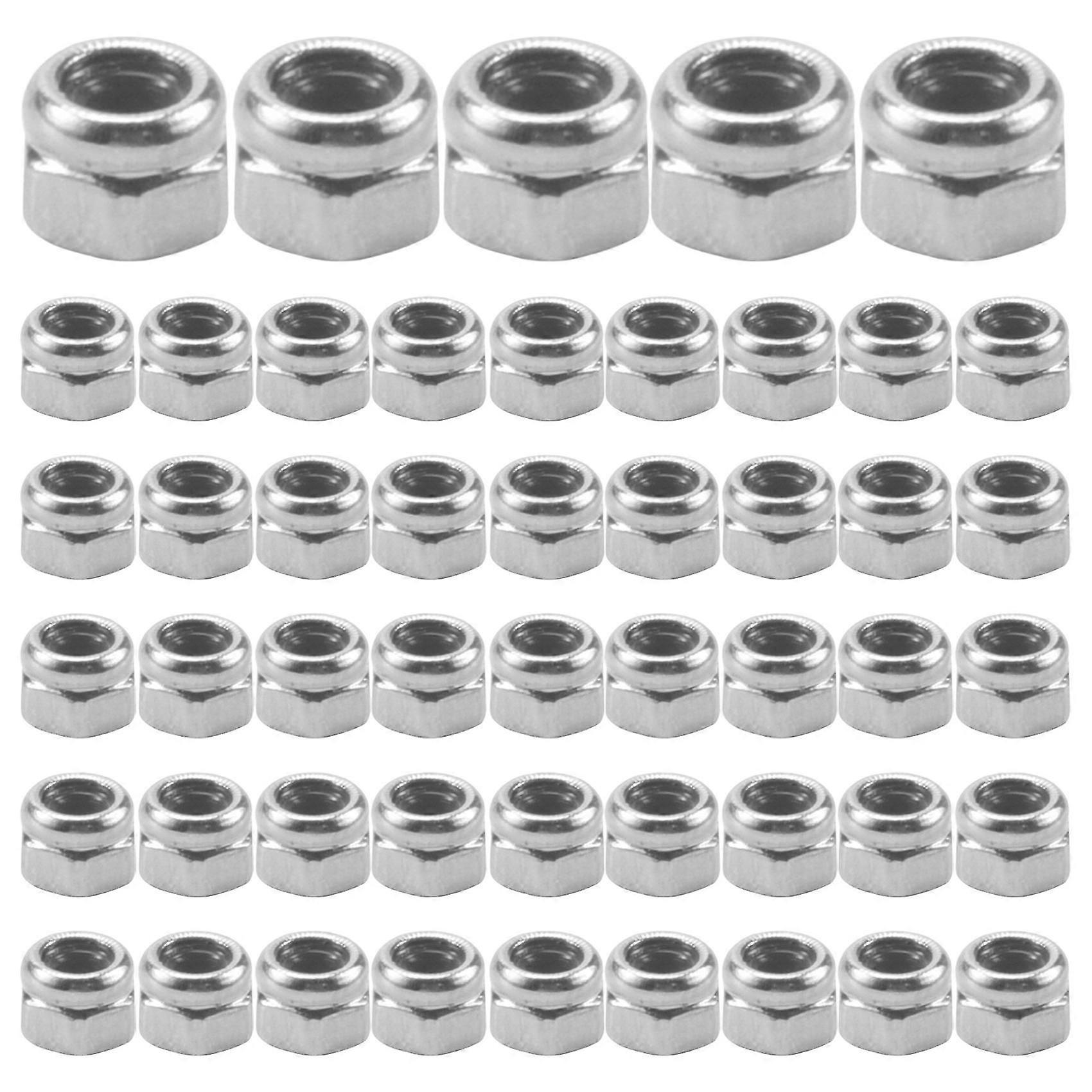 50pcs M2 Zinc Plated Self-Locking Nylon Insert Hex Lock Nuts
