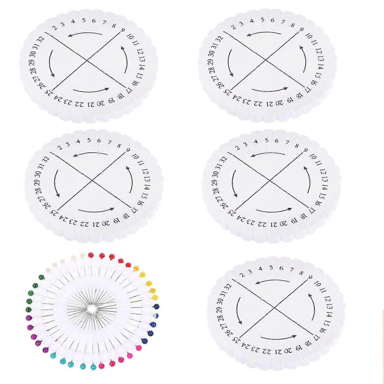 Round Kumihimo Disk Bracelet Weaving Plate with Positioning Pin 4Sets