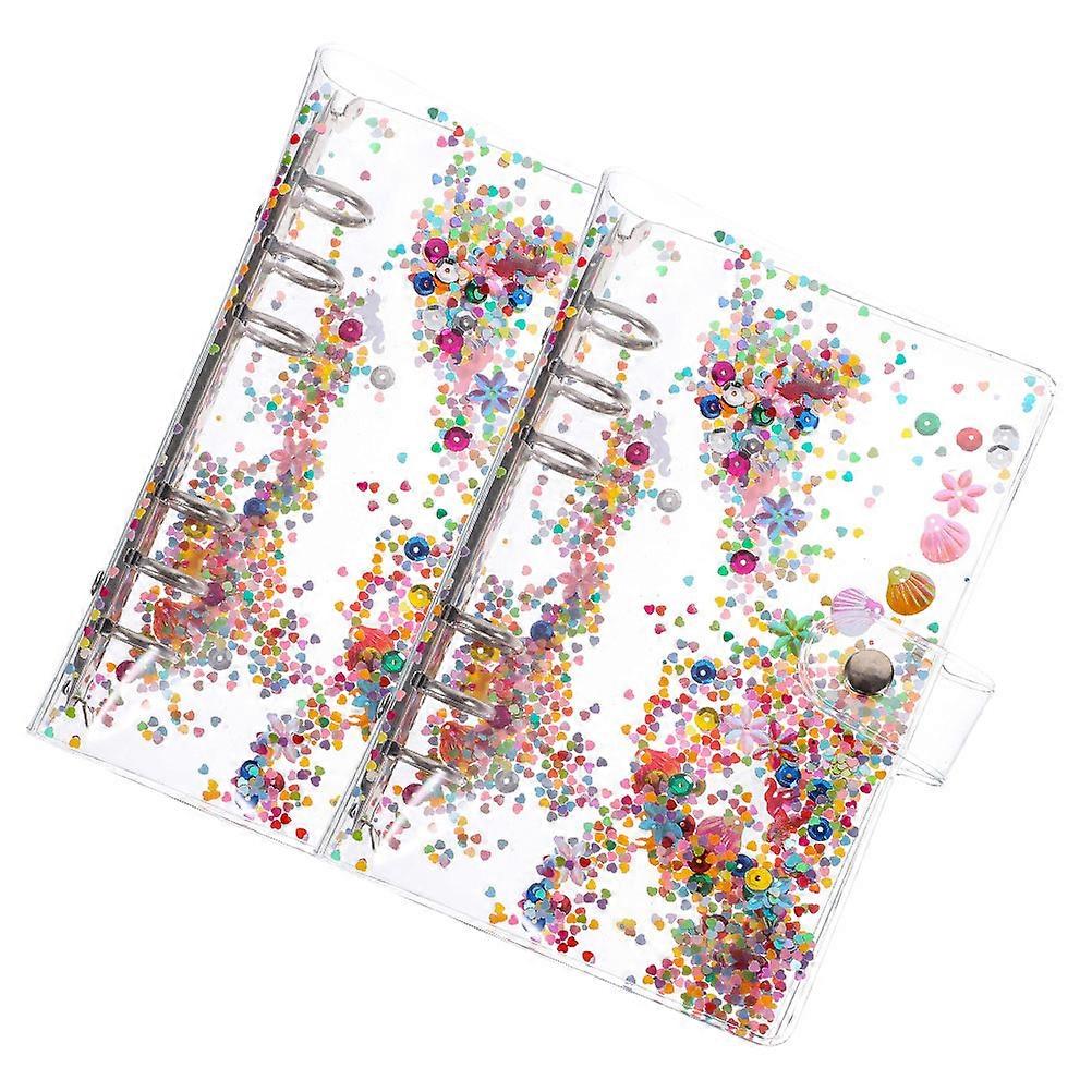 Glitter Binder Cover for Organizing 2Pcs Multi Plastic Loose-Leaf Notebook Shell