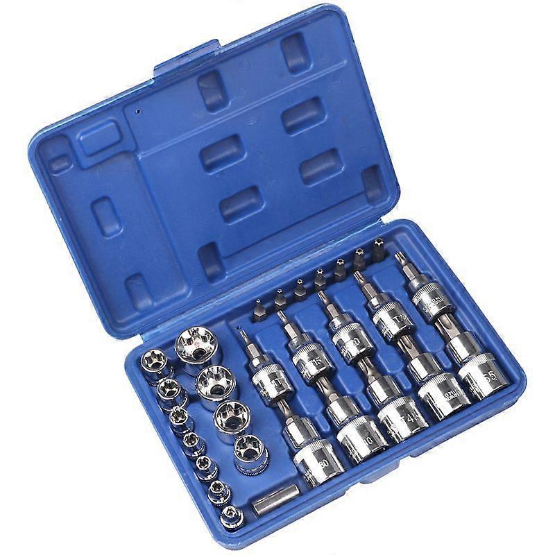 Torx Sockets 30-Piece Chrome Vanadium Steel Socket Set -Macaron
