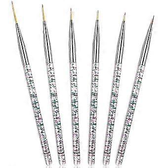 SHETA-6 Stück Eyeliner-Pinsel, feine Spitze, dünner Gel-Eyeliner-Pinsel, wasseraktiviert, grafischer Kosmetik-Liner-Stift für Augen-Make-up-Werkzeuge (Hellblau)
