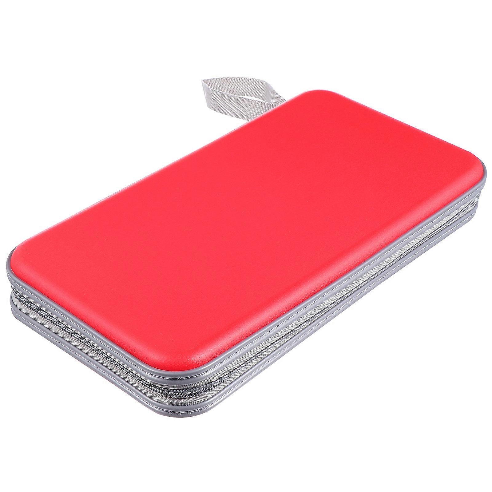Cd Package Cd Container for Disc 80 Capacity Red Plastic Dvd Storage Wallet
