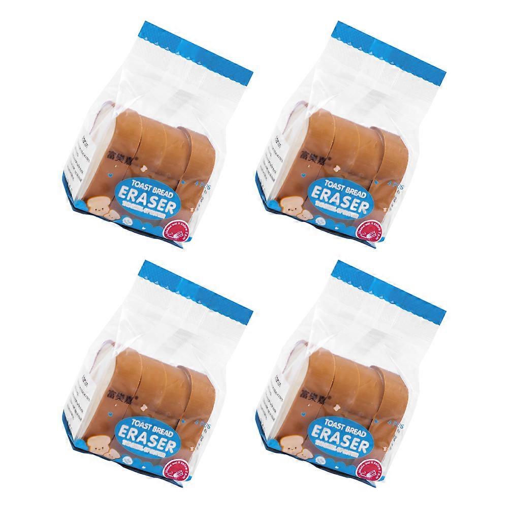 Cartoon Pencil Erasers Bread Shape for Students 3Packs Set