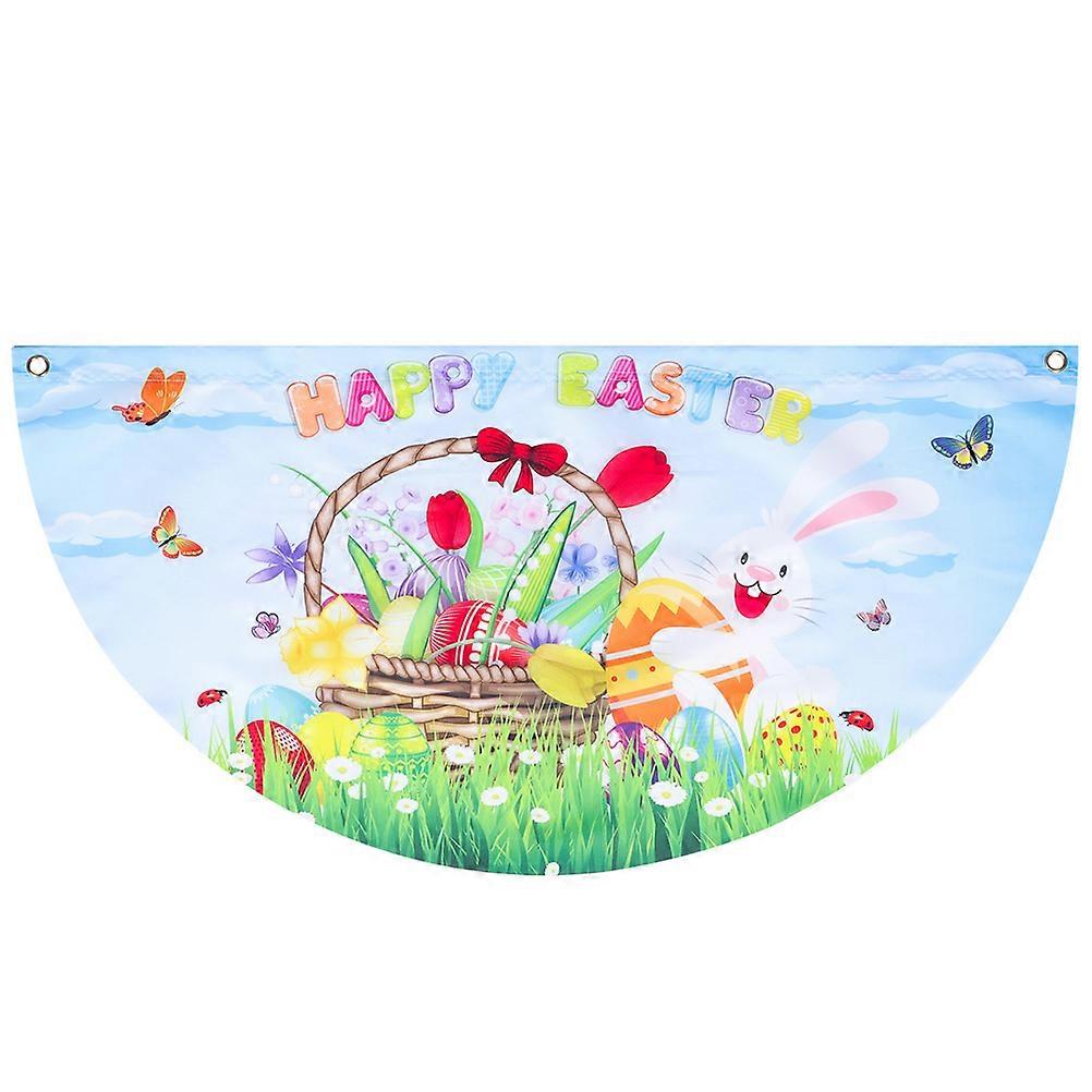Easter Fan-Shaped Flag for Decoration Easter Fan-Shaped Flag Durable Polyester