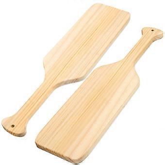 2 stk. heltre furupadler, uferdige trepadler, sororitypadler for tegning, maling, DIY-håndverk