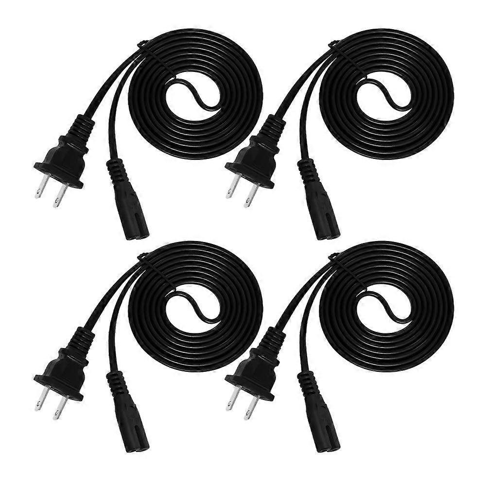 Electrical TV Power Cord Replacement for Computer 4Pcs Set Black