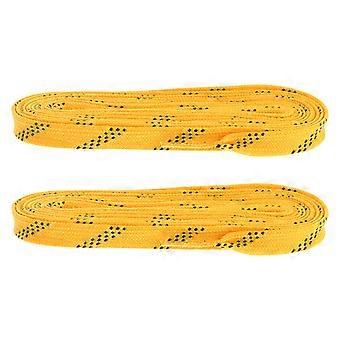1 par profissional hóquei no gelo cadarços de skate cadarços encerados anti-congelamento anti-fratura atacadores de sapatos para esportes hóquei de esqui (amarelo, 96 polegadas)