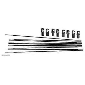Fiberglas-Ersatzstangen für runde Trampoline, 1,5 Zoll Durchmesser, gebogene Stangen, inklusive Stangenkappen, kompatibel mit dem oberen Metallring