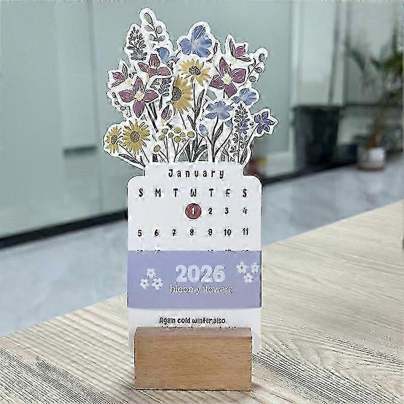 desktop calendar 2026 floral pattern