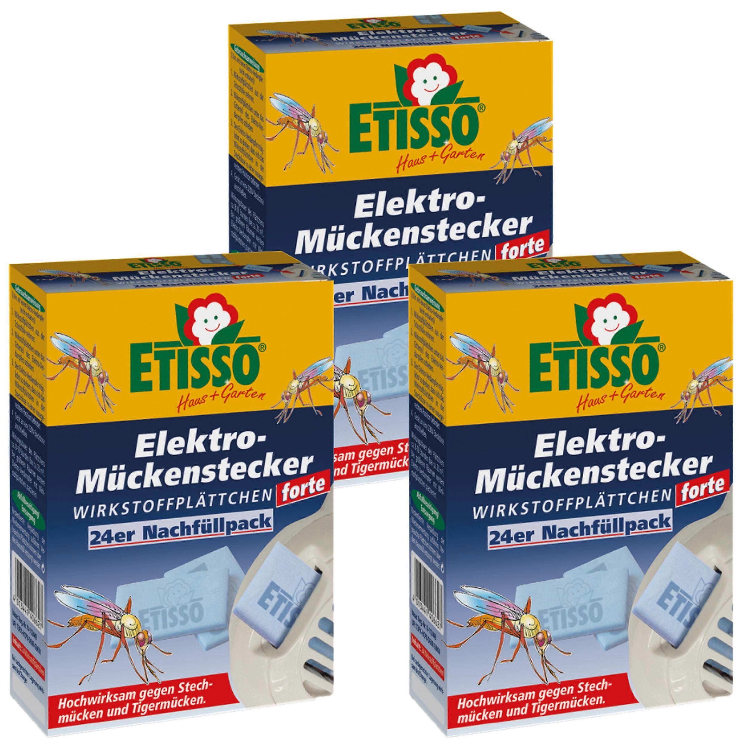 3 x ETISSO® 电动驱蚊器强效替换装，每包24片