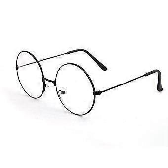 Runde Brille mit Metallrahmen, klare Gläser, leichte runde Brille für Damen und Herren