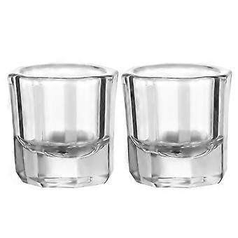 Minkissy 2Pcs Manicure Glass Crystal Cups Liquid Holder Container Tint Bowl Nail Styling Tool Equipment Tools (without Cover)