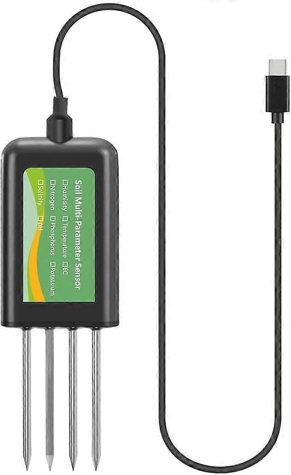 USB Soil Sensor Tester for Android, pH Moisture Temp NPK Meter, IP68