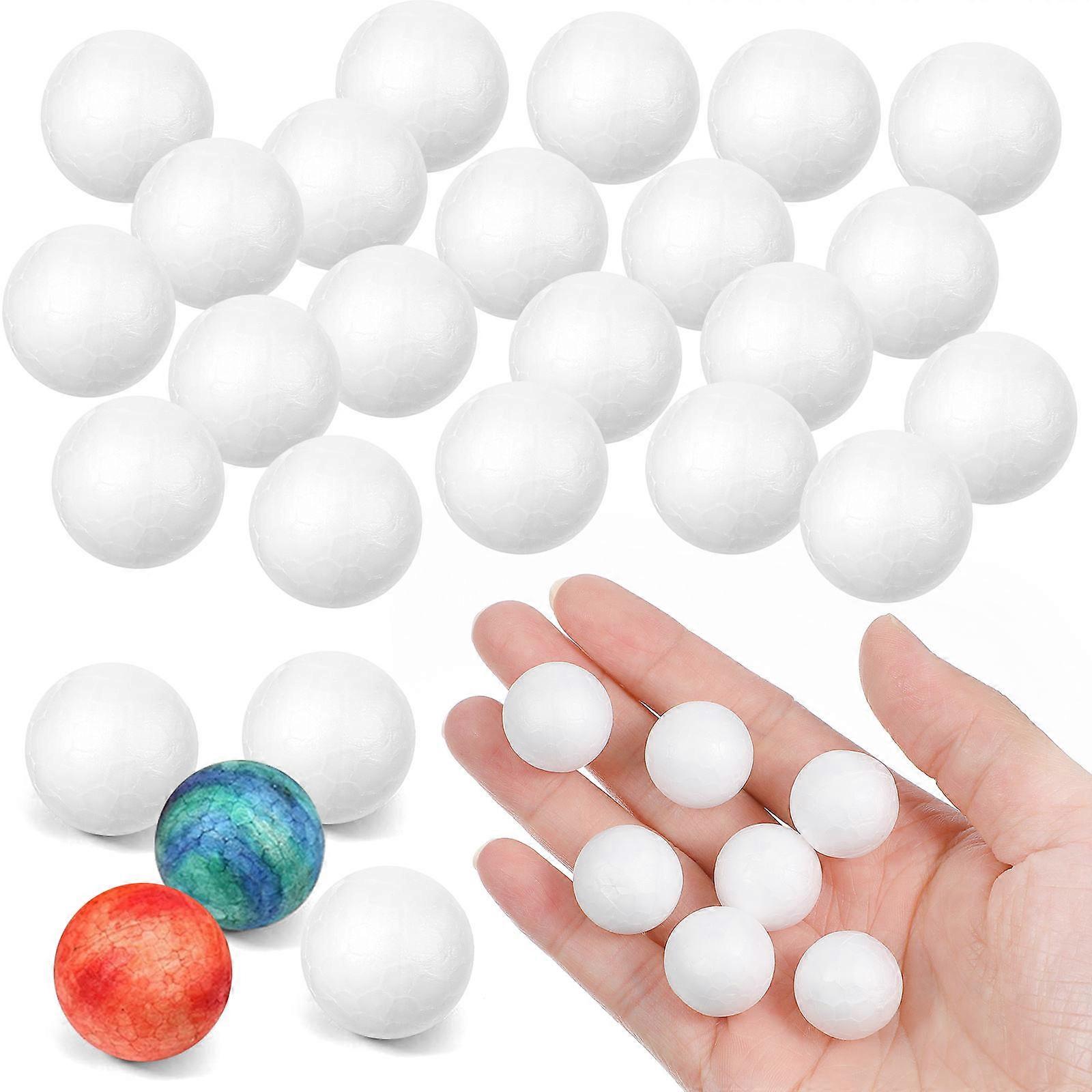 White Polystyrene Balls Solid Round Spheres for Craft Decoration 200Pcs