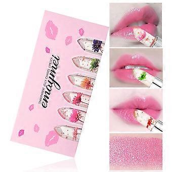 Temperature Color Changing Lipstick, Crystal Jelly Finish, Long-Lasting Moisturizing, 6 Colors Set for Daily or Wedding Use