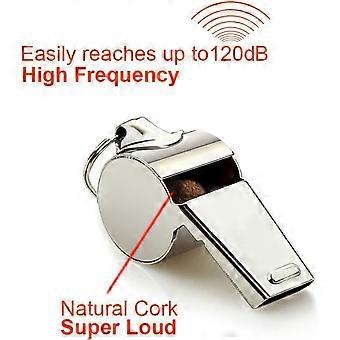 Stainless Steel Sports Whistles with Lanyard, Loud Crisp Sound Bulk Whistles for Coaches, Referees, and Officials