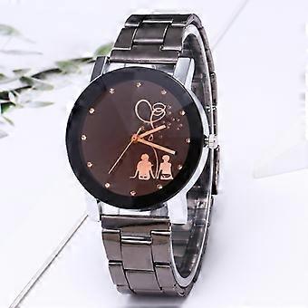 1 Stück modische analoge Quarz-Armbanduhr mit Edelstahlarmband für Damen und Herren