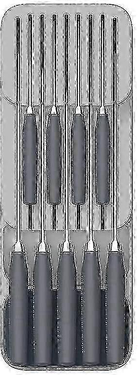 Drawer Knife Rack, Kitchen Knife Storage - Plastic, Gray