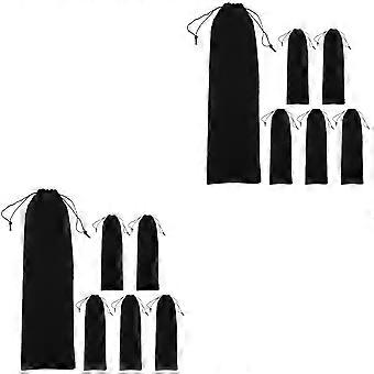 Travel Curling Iron Pouch for Hair Tools Holder 12Pcs Black Flannel