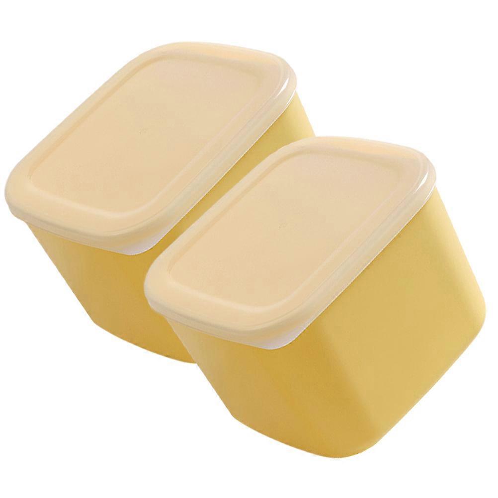 Yellow Cheese Slice Case Cheese Container for Food Storage 2Pcs