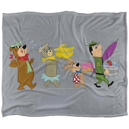Yogi Bear Marching To The Picnic Soft Touch Blanket