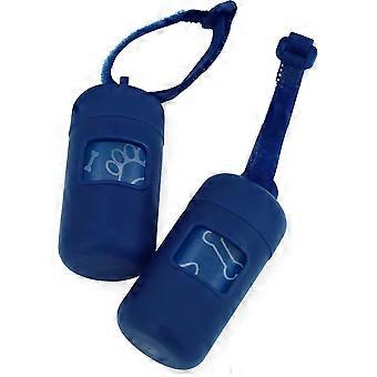 Distributeur de sacs à déjections canines réutilisable avec attache pour laisse, idéal pour les voyages, les promenades, le parc et les activités de plein air. Résistant et doté d'un clip de fixation. Bleu royal, lot de 2.