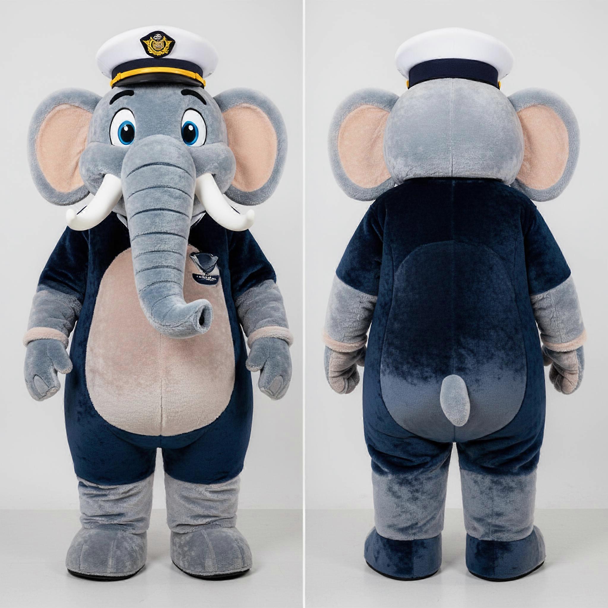 MASTICOT Navy Blue Velvety Mammoth Mascot