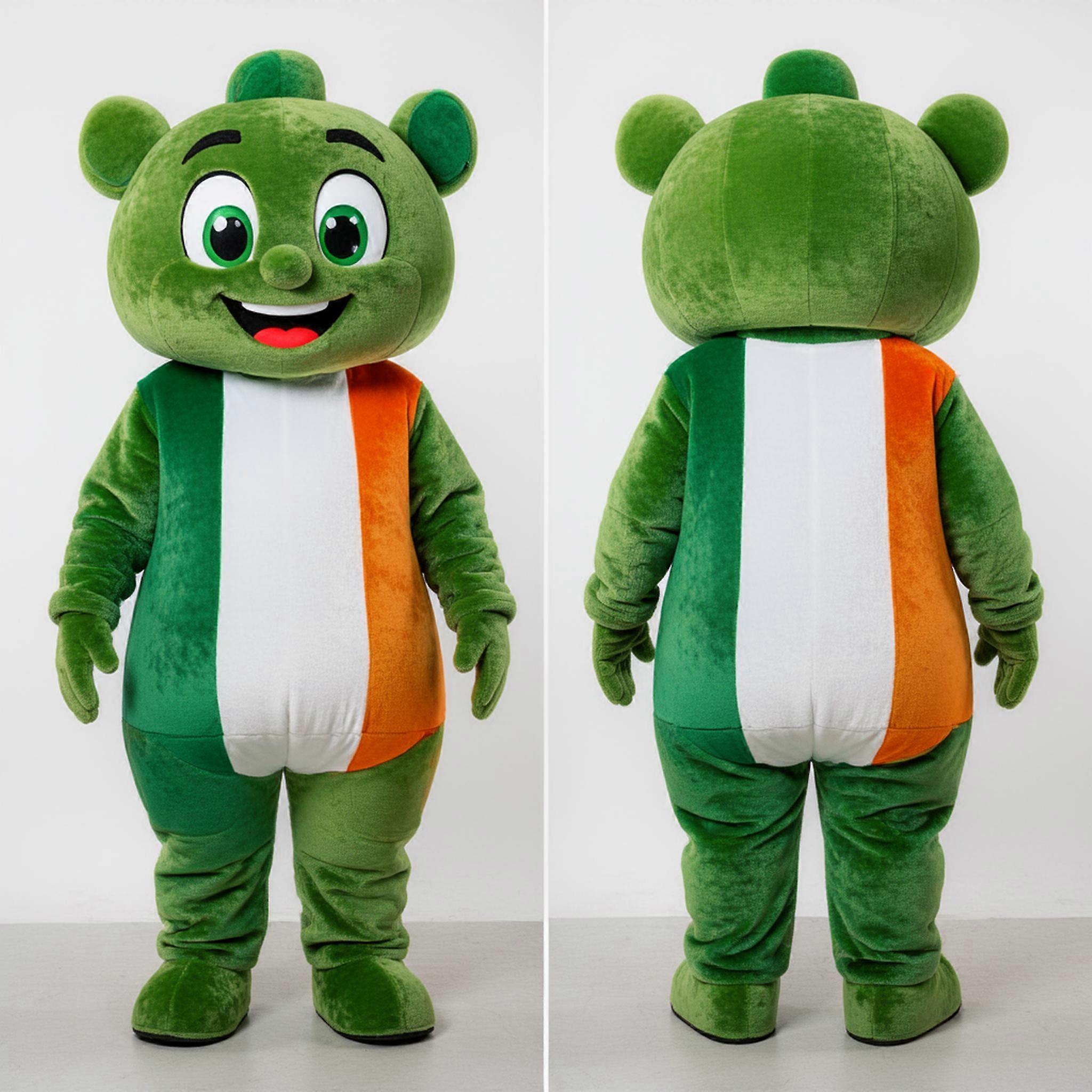 MASTICOT Emerald Green Olive Irish Flag Mascot