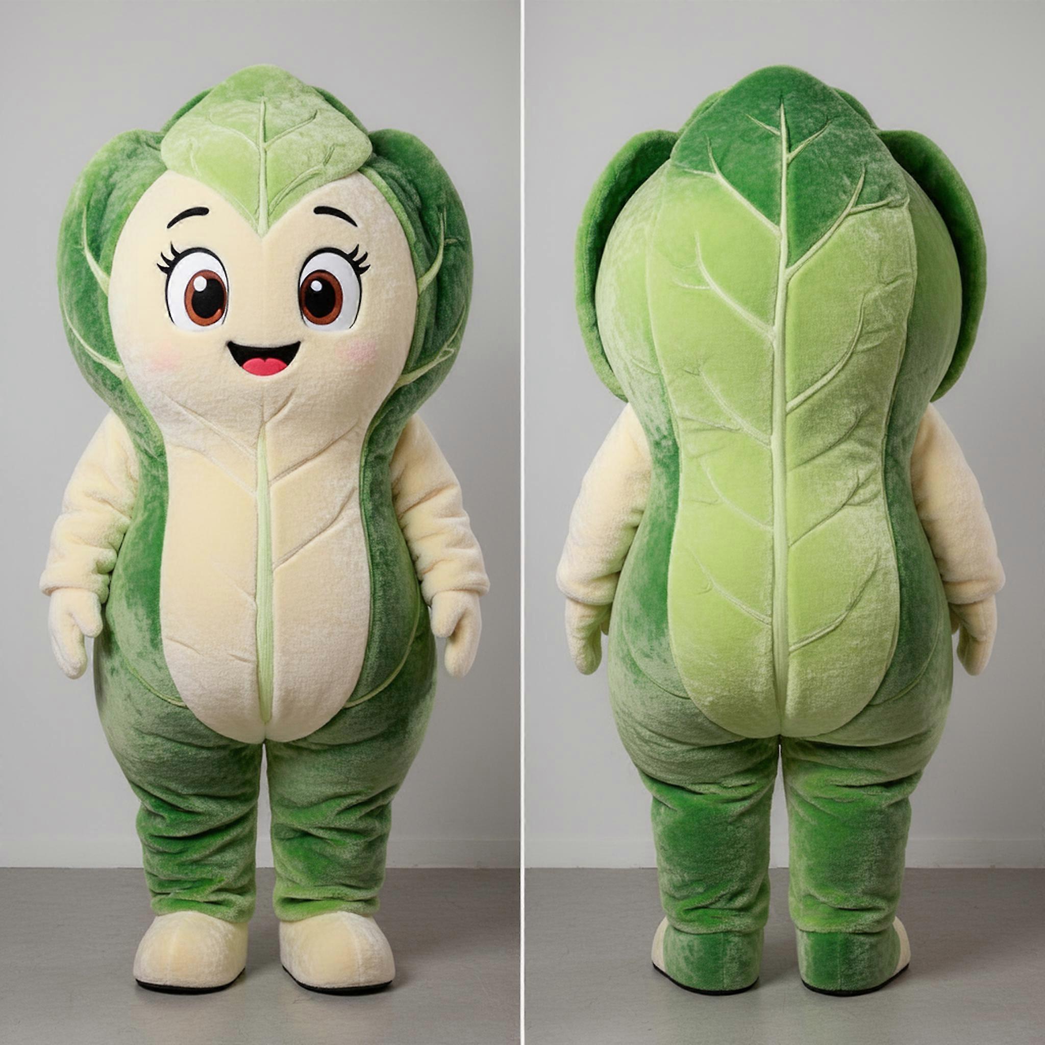 MASTICOT Lush Green Cartoon Cabbage Leaf Mascot