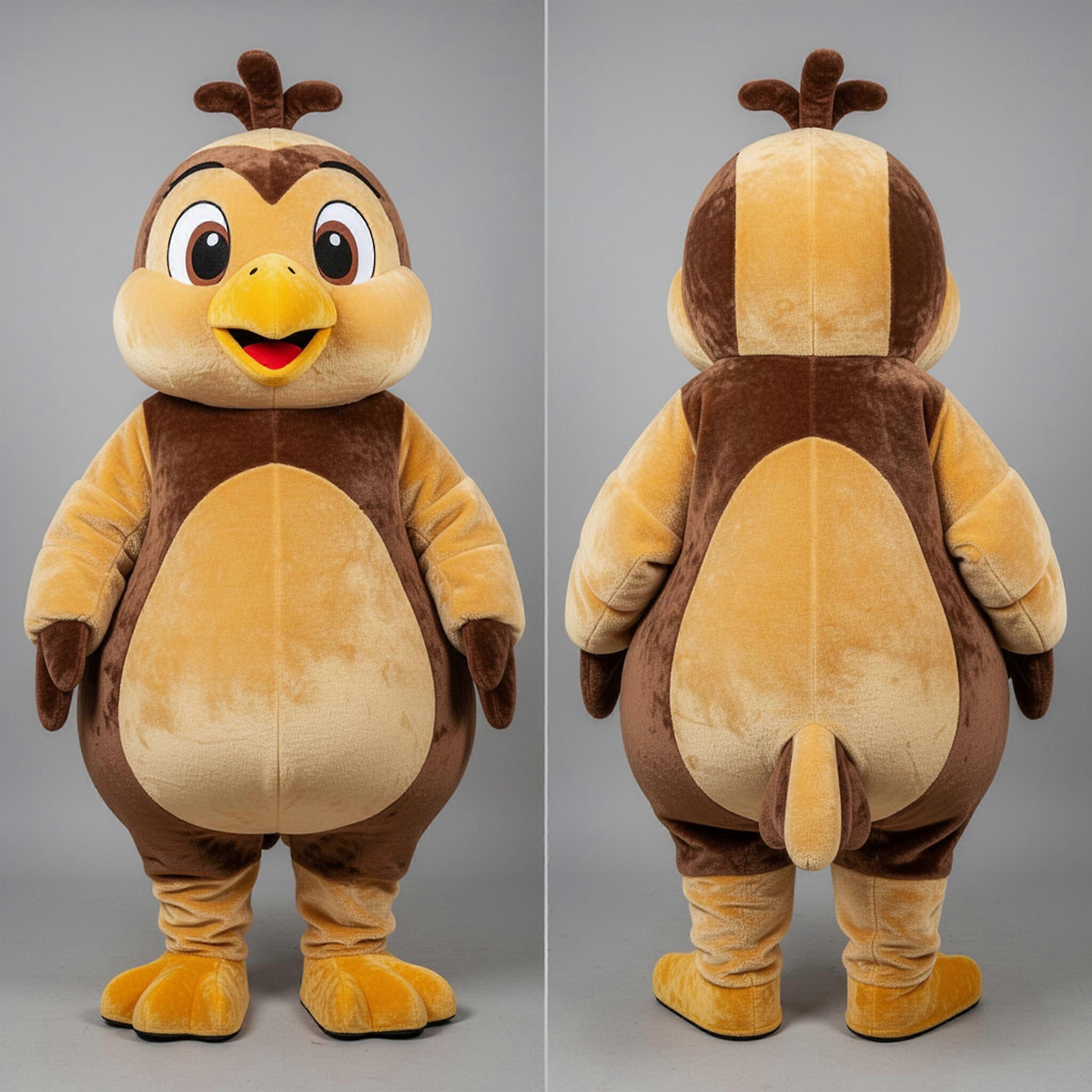 MASTICOT Golden Plush Quail Mascot