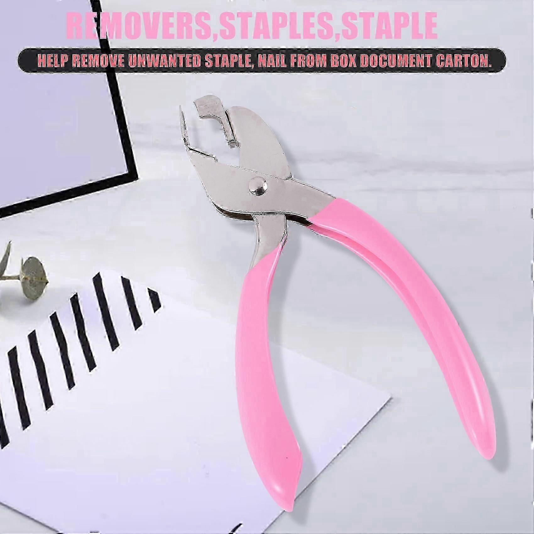 Lifter Opener Spring-loaded Staple Puller compatible withOffice Use (Pink)