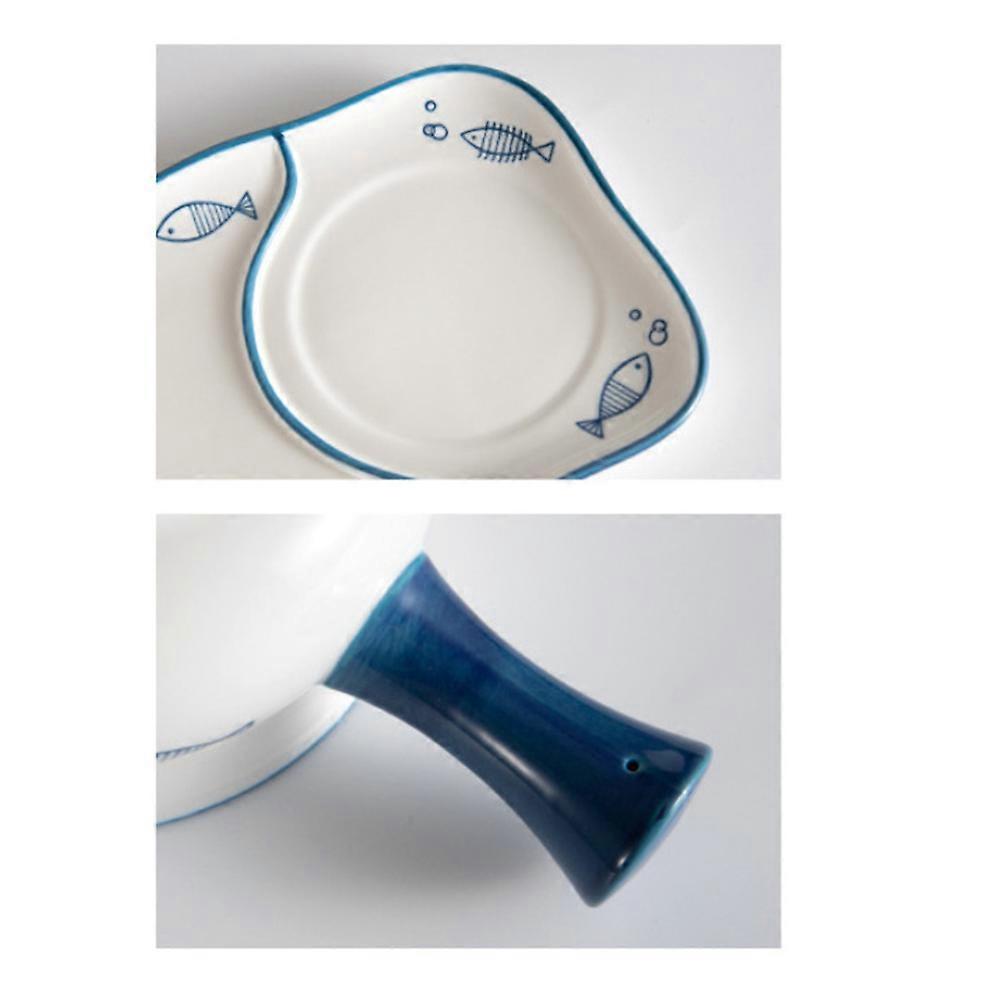 Fish Pattern Plate Rectangular Ceramics for Breakfast