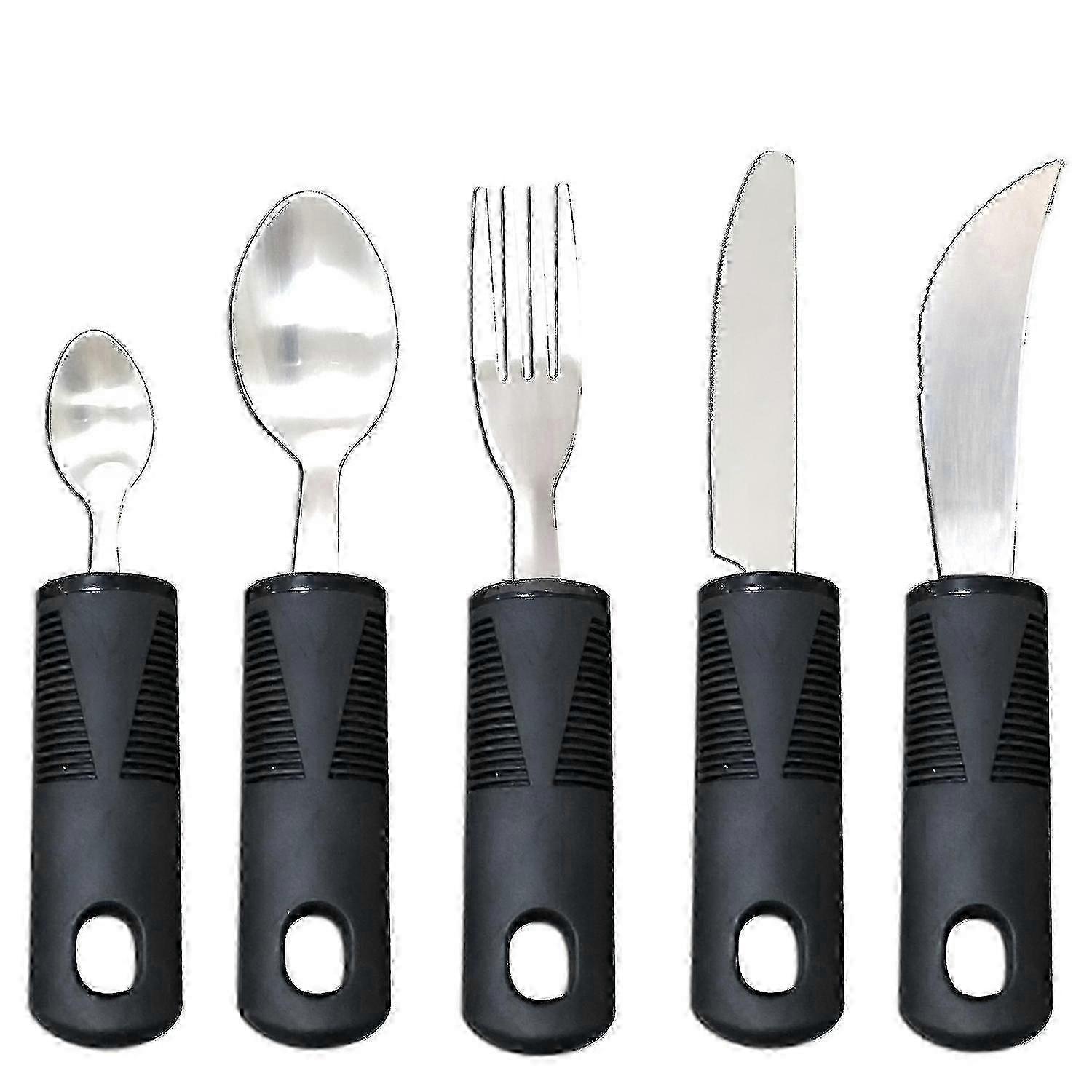 Adaptive Cutlery Set Wide Rubber Handles