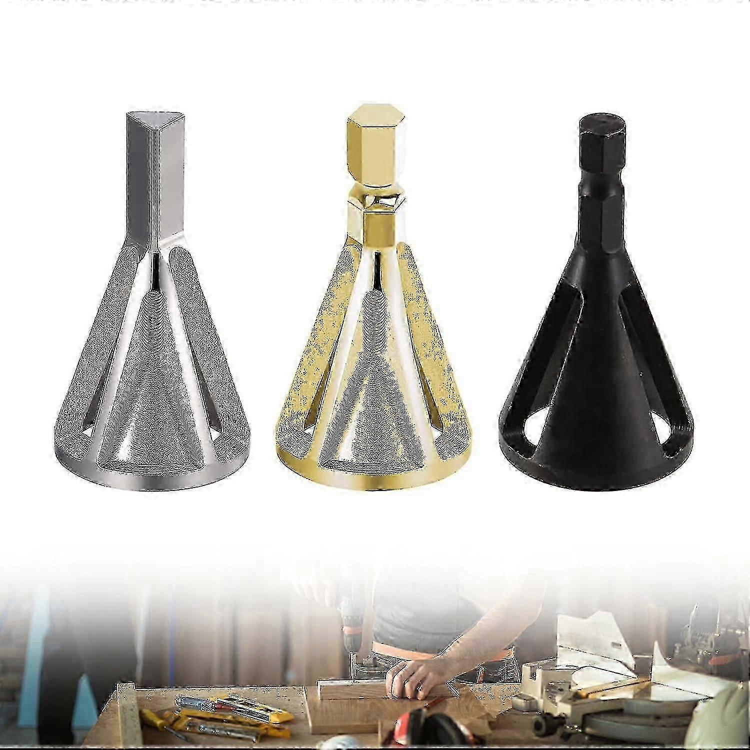 3-Piece Deburring and Chamfering Tool Set for Professional Drill Bit Maintenance