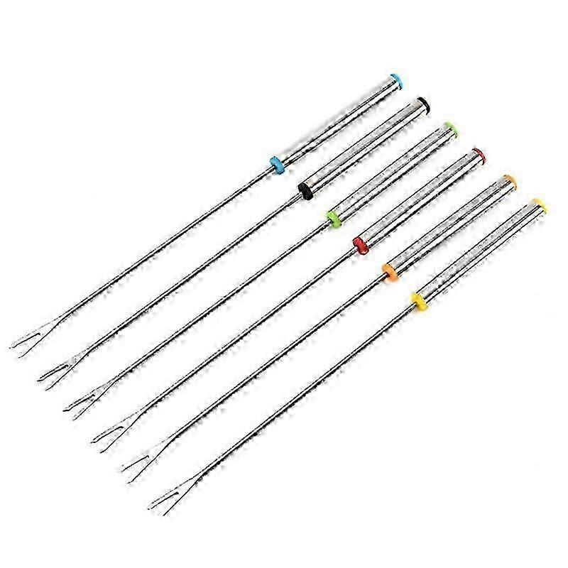 6Pcs Compact Stainless BBQ Forks Outdoor