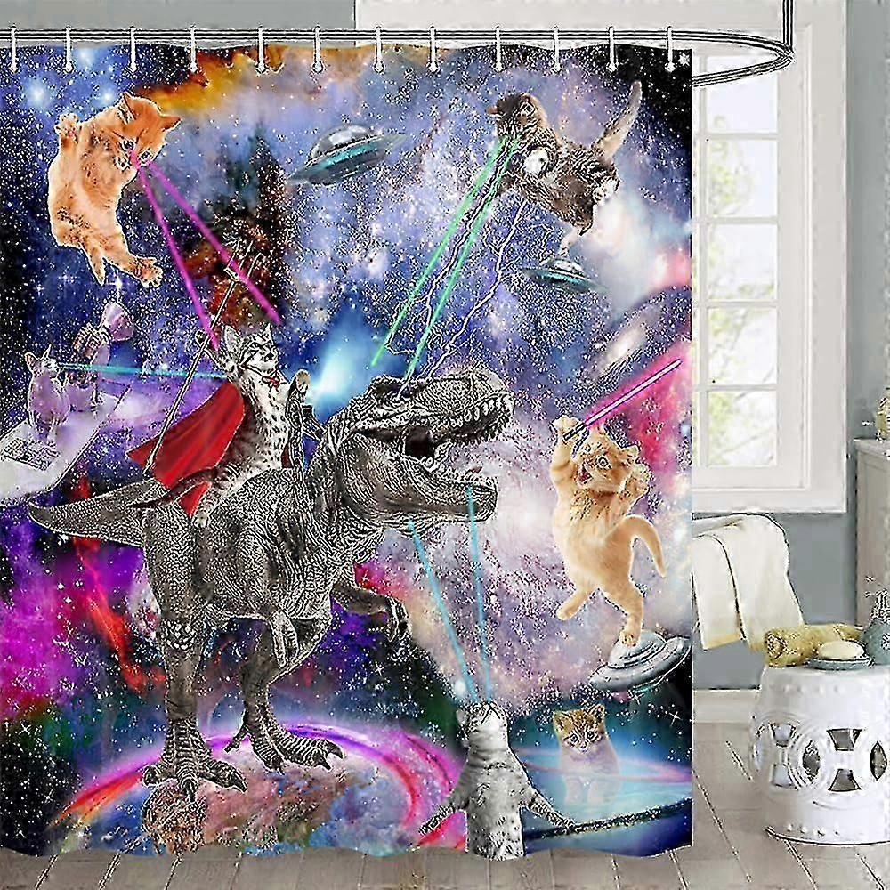 Polyester Funny Cat Bathroom Curtain