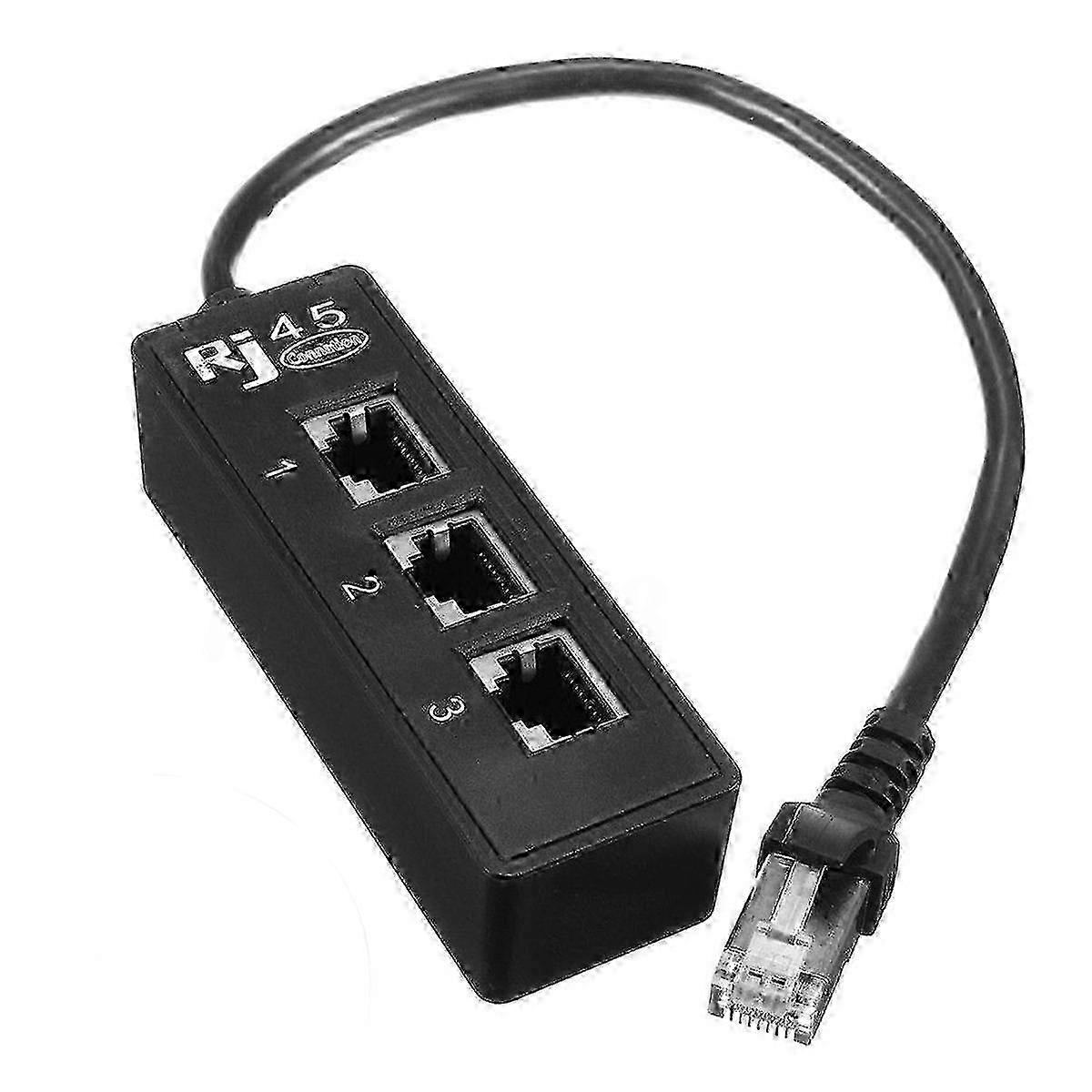 Shielded RJ45 1-In-3-Out Ethernet Splitter