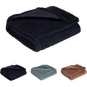 Waterdichte deken voor huisdieren, geschikt voor bank, bed of sofa - 100% lekvrije knuffeldeken voor honden en katten, roze/zwart.C2