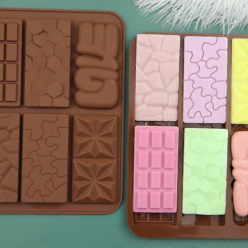 6 Grid Small Waffle Rectangle Chocolate Bar Silicone Candy Mold Trays