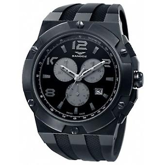 Sandoz horloge cab. crono cauch. Character horloge voor analoge man Quartz met rubber armband 81289-95