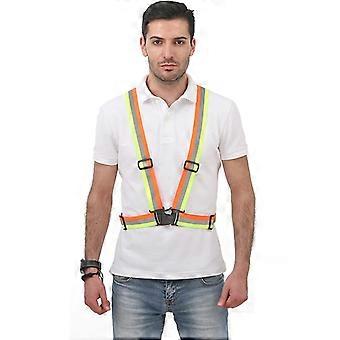 Reflective Safety Vest Adjustable Elastic Straps 360°  Visibility Gear for Night Running
