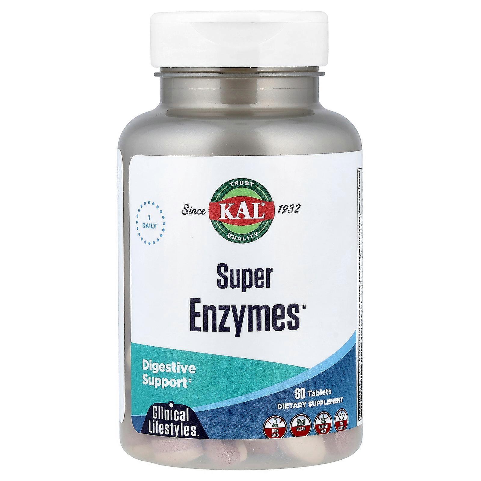 KAL, Super Enzymes, 60 Tablets
