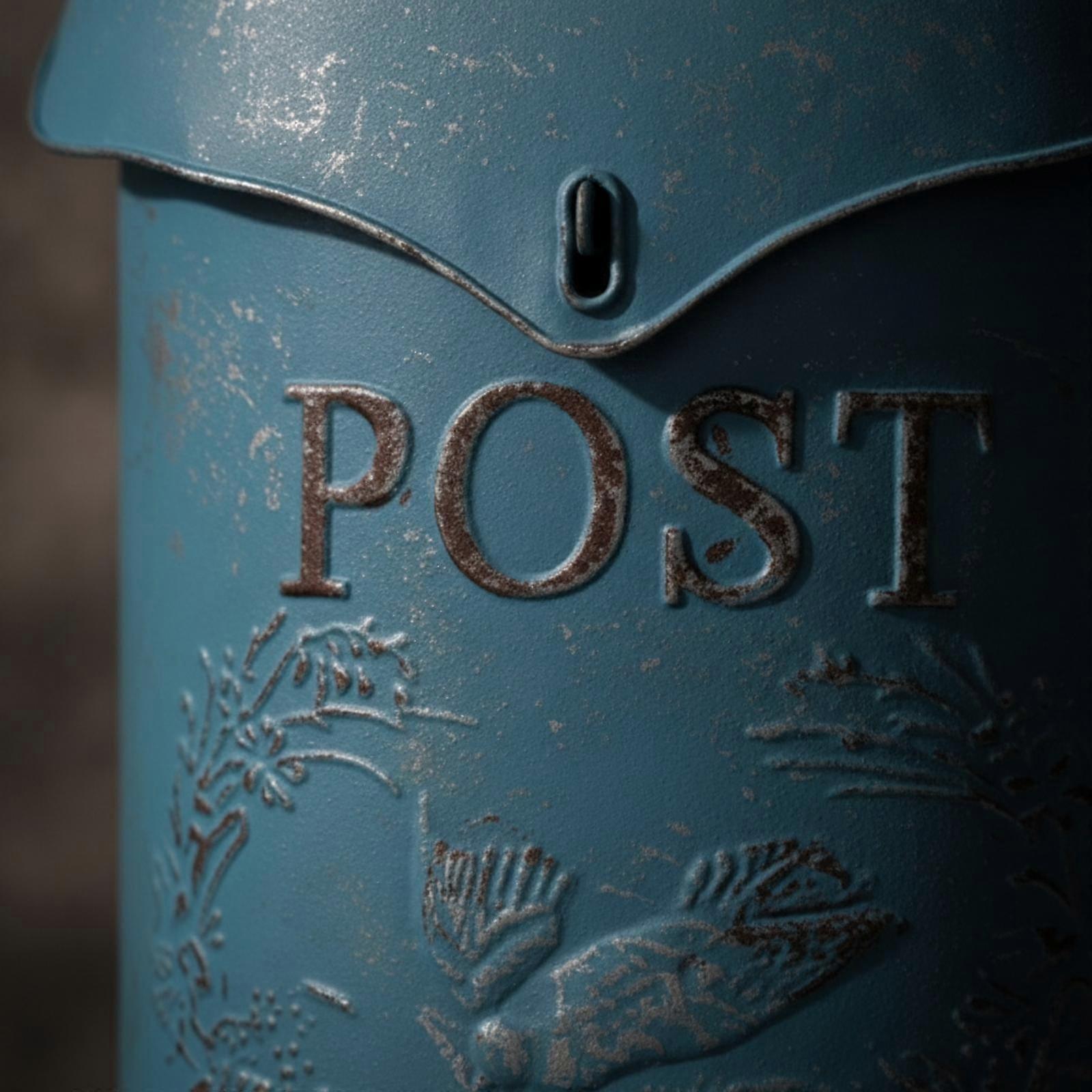 Rustic Wall-Mounted Mailbox | Decorative Floral Relief Pattern, Vintage Post Box