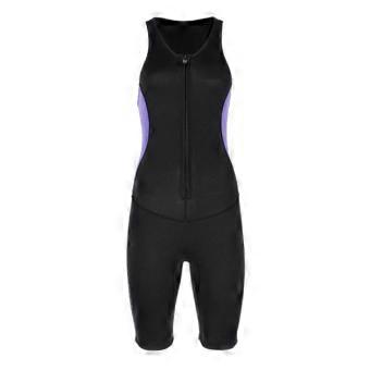 Womens Short Sleeveless Wetsuit 2MM Neoprene Front Zip Swimsuit for Diving Snorkeling Surfing Swimming Water Sports