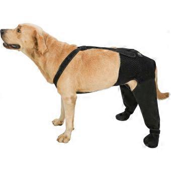 Dog Paw Protector with Hind Leg Sleeve, Waterproof Anti-Licking Dog Sock with Non-Slip Bottom, Rear Leg Recovery Cover for Wounds, Hot Spots, S