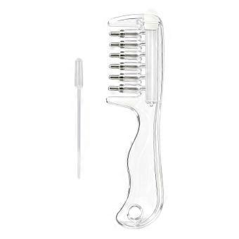Scalp Oil Applicator Comb with Massage Teeth, Leak Proof Liquid Dispenser for Hair Growth and Scalp Care, Refillable, Clear Visible Cap, 1 or 2 Pack