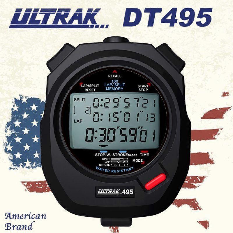 3-Row Display 100 Lap Memory, 1/100s Precision Water Resistant Sports Timer for Coach Referee Athletics Swimming