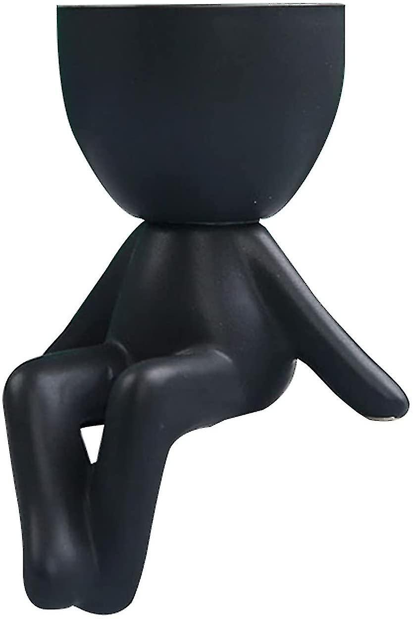 Mini-family Flowerpot Human Being Shape Ceramic Desktop Planter Container For Succulents