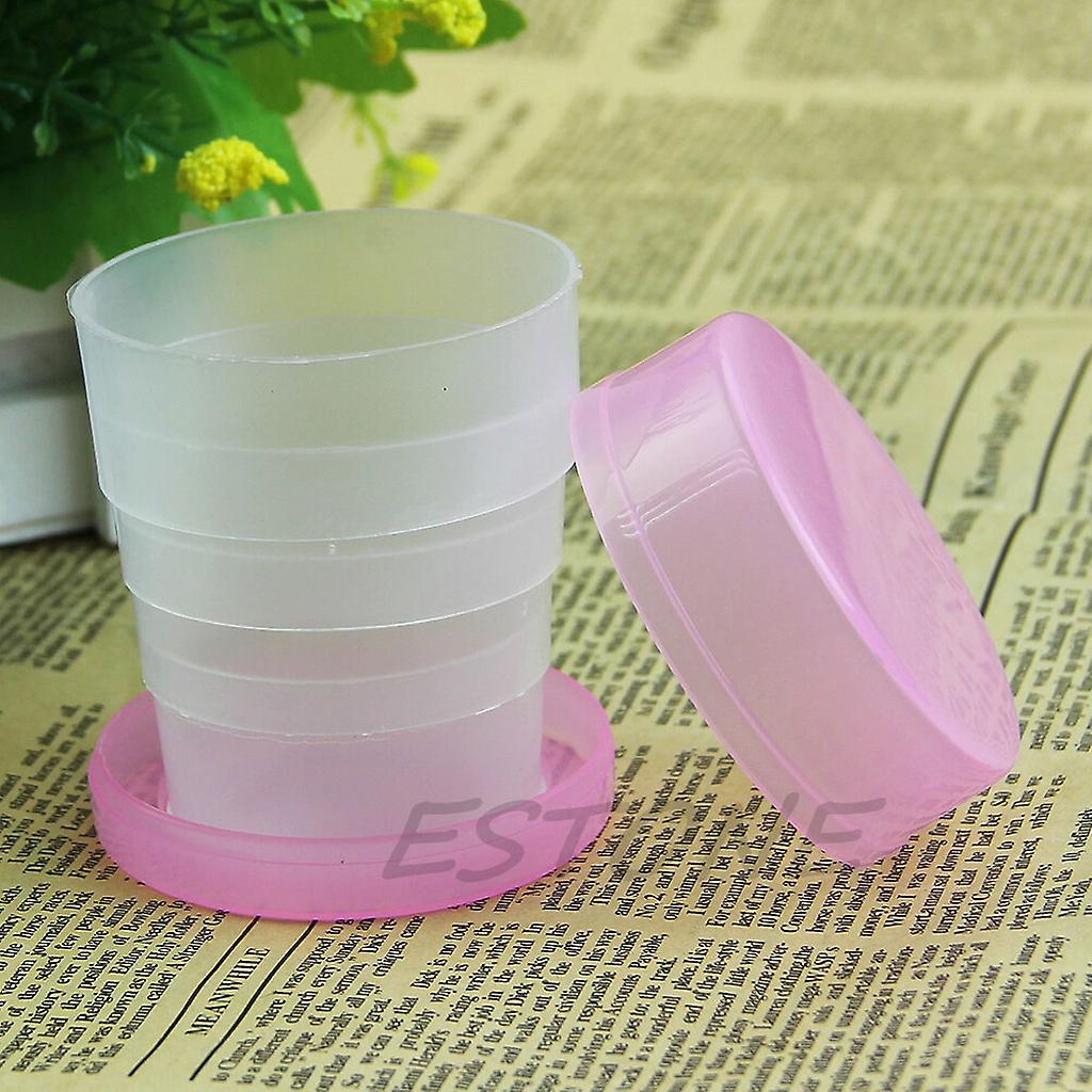 Plastic Folding Cup Telescopic Collapsible Outdoor Travel Camping new.A